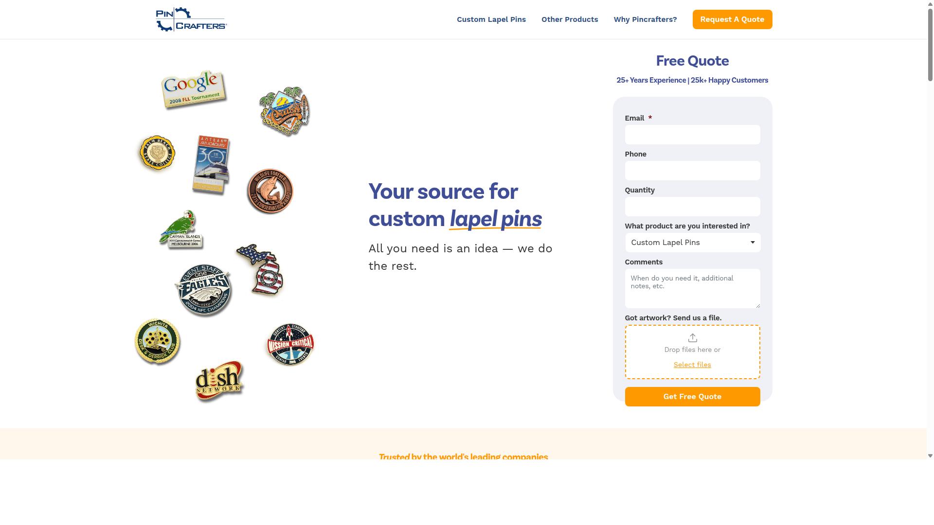 PinCrafters website